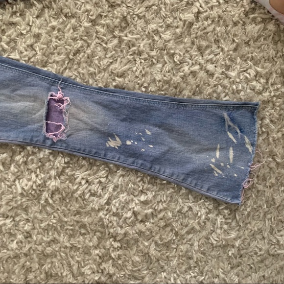 Free People Low Rise Pinkish Distressed Jeans - Picture 3 of 6
